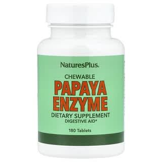 NaturesPlus, 可咀嚼的木瓜酶補劑，180 片