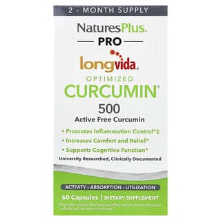NaturesPlus, Pro Longvida®，姜黃素，500 毫克，60 粒膠囊