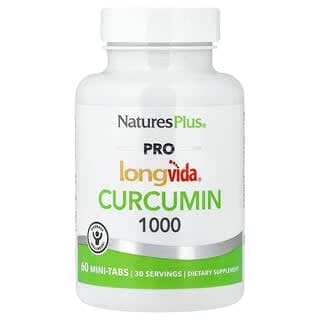 NaturesPlus, Pro Longvida®，薑黃素 1000，1000 毫克，60 片迷你片劑（每片 500 毫克）