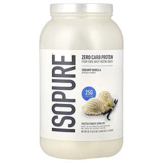 Isopure, 零碳水化合物蛋白質粉，奶油香草味，3 磅（1.36 千克）