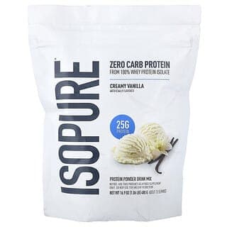 Isopure, 零碳水化合物蛋白質粉混合飲品，奶油香草味，1.06 磅（480 克）