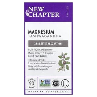 New Chapter, 鎂 + 南非醉茄，90 片全素食片