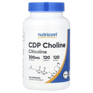 Nutricost, 胞二磷膽鹼，胞磷膽鹼，300 毫克，120 粒膠囊