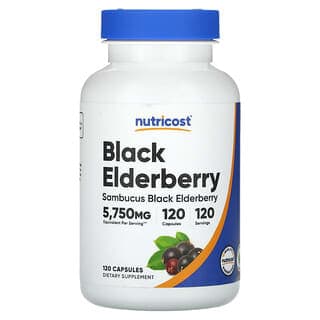 Nutricost, 黑接骨木果，5750 毫克，120 粒膠囊
