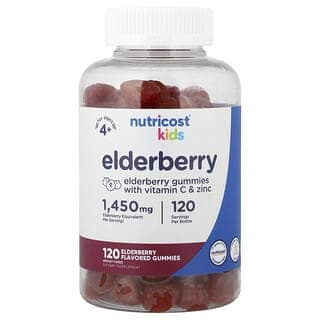 Nutricost, 兒童，接骨木果，4 歲以上，1750 毫克，120 粒軟糖