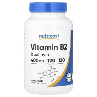Nutricost, 維生素 B2，400 毫克，120 粒膠囊