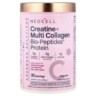 NeoCell, Advanced Solutions, Creatine+ Multi Collagen Bio-Peptides™ Protein, Unflavored, 10 oz (285 g)