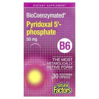 Natural Factors, BioCoenzymated®，B6，5-磷酸吡哆醛，50 毫克，30 粒素食膠囊