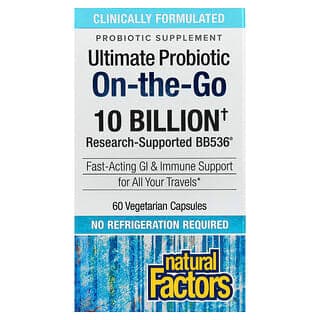 Natural Factors, Travel Biotic，BB536，100 億 CFU，60 粒素食膠囊