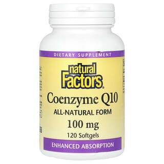 Natural Factors, 輔酶 Q10，100 毫克，120 粒軟凝膠