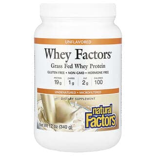 Natural Factors, 乳清因子，100%天然乳清蛋白，無味，12 盎司（340 克）
