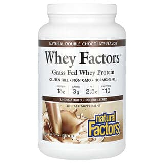 Natural Factors, 乳清因數，草飼乳清蛋白，天然雙重巧克力，2 磅（907 克）