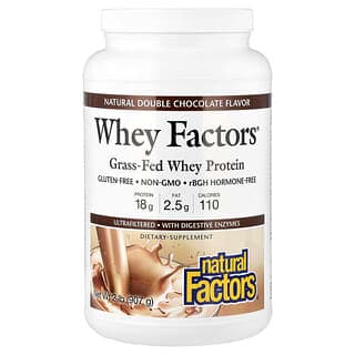 Natural Factors, 乳清因數，草飼乳清蛋白，天然雙重巧克力，2 磅（907 克）