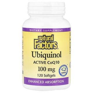 Natural Factors, 泛醇，QH 活性輔酶 Q10，100 毫克，120 粒軟膠囊