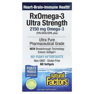 Natural Factors, RxOmega-3 特強型，60 粒軟膠囊（每軟膠囊 1075 毫克）