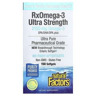 Natural Factors, RxOmega-3 Ultra Strength，150 粒軟膠囊（每軟膠囊 1,075 毫克）