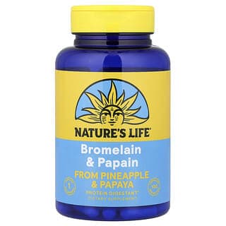 Nature's Life, 菠蘿蛋白酶和木瓜蛋白酶，100 粒素食膠囊
