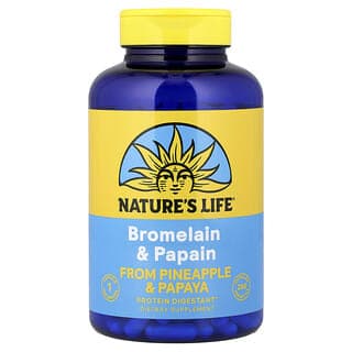 Nature's Life, 菠蘿蛋白酶和木瓜蛋白酶，250 粒膠囊