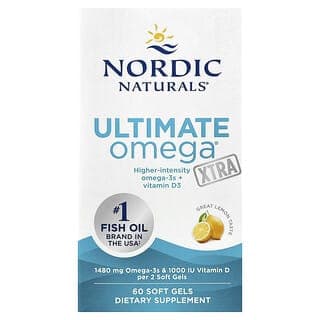 Nordic Naturals, ltimate Omega Xtra，檸檬味，1,480 毫克，60 粒軟凝膠（每粒軟凝膠 740 毫克）
