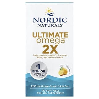 Nordic Naturals, Ultimate Omega® 2X，檸檬味，120 粒軟膠囊（每粒軟膠囊 1,075 毫克）