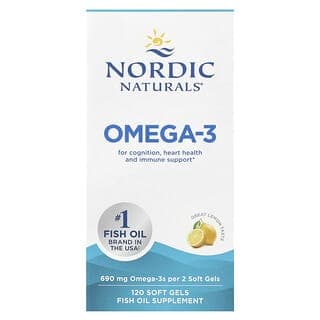 Nordic Naturals, Omega-3，美味檸檬味，690 毫克，120 粒軟膠囊（每粒軟膠囊 345 毫克）