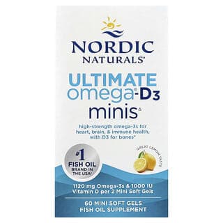 Nordic Naturals, Ultimate Omega®-D3 Minis，檸檬味，60 粒迷你軟膠囊