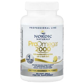 Nordic Naturals, ProOmega® 2000，檸檬味，60 粒軟膠囊（每粒軟膠囊 1,075 毫克）