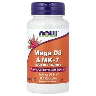 NOW Foods, Mega D3 和 MK-7，120 粒膠囊