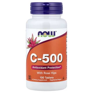 NOW Foods, C-500 維生素 C 營養片，含玫瑰果，100 片裝