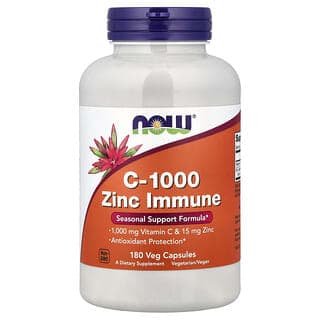 NOW Foods, C-1000 鋅機體抵抗，180 粒素食膠囊