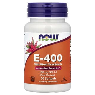 NOW Foods, E-400，268 毫克（400 國際單位），50 粒軟凝膠
