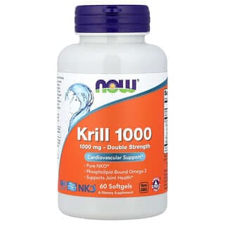 NOW Foods, 磷蝦 1000，1,000 毫克，60 粒軟膠囊