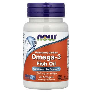 NOW Foods, Omega-3 魚油，30 粒軟膠囊（每粒軟膠囊 1 克）