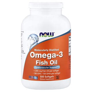 NOW Foods, Omega-3 魚油，1000 毫克，500 粒軟膠囊