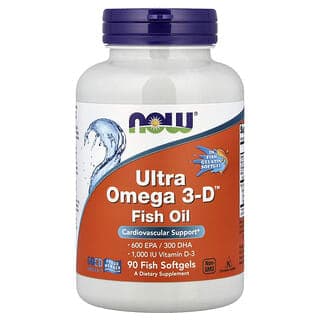 NOW Foods, Ultra Omega 3-D™ 魚油，90 粒魚軟膠囊