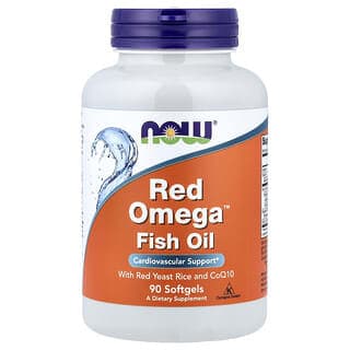 NOW Foods, 含紅曲米和輔酶 Q10 的 Red Omega™ 魚油，90 粒軟膠囊