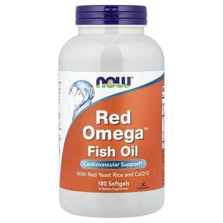 NOW Foods, 含紅曲米和輔酶 Q10 的 Red Omega™ 魚油，180 粒軟膠囊
