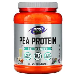 NOW Foods, 運動，豌豆蛋白質，香草太妃糖，2 磅（907 克）