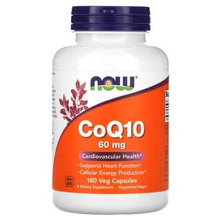 NOW Foods, CoQ10 素食膠囊，60 毫克，180 粒