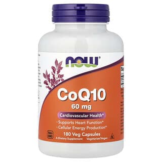NOW Foods, CoQ10 素食膠囊，60 毫克，180 粒