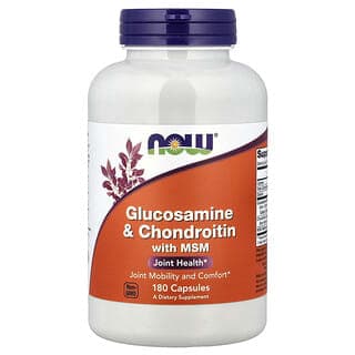 NOW Foods, 氨基葡萄糖和軟骨素與 MSM，180 粒膠囊