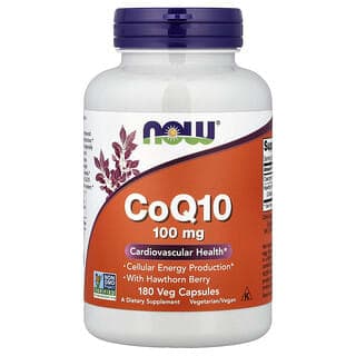 NOW Foods, 輔酶 Q10，含山楂果，180 粒素食膠囊