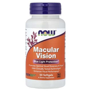 NOW Foods, Macular Vision，藍光保護，50 粒軟凝膠