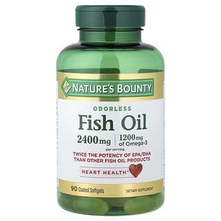 Nature's Bounty, 無氣味魚油，90 粒包衣軟膠囊（每粒軟膠囊 1200 毫克）