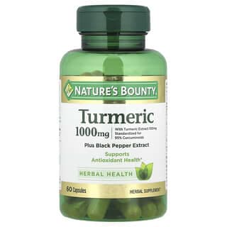 Nature's Bounty, 姜黃加黑胡椒提取物，1000 毫克，60 粒素食膠囊