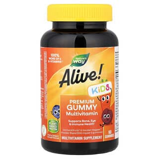 然萃維, Alive! 兒童，優質多維生素軟糖，櫻桃、葡萄和柳丁味，90 粒