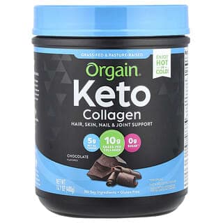 Orgain, 含中鏈甘油三酯油、巧克力的生酮膠原蛋白質粉，0.88 磅（400 克）