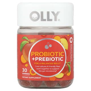 OLLY, 益生菌 + 益生元，桃子味，30 粒軟糖