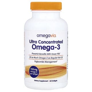 OmegaVia, 超濃縮 Omega-3，1,135 毫克，60 粒軟凝膠