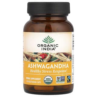 Organic India, 南非醉茄，90 粒素食膠囊（每粒 400 毫克）